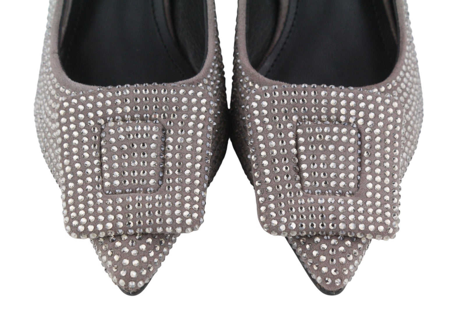 BIBI LOU Opole Women Heels EU37 Grey Shiny Glitter Rhinestones Pointed RRP149