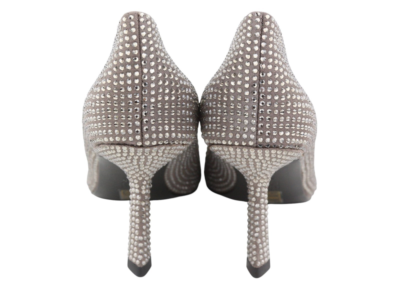BIBI LOU Opole Women Heels EU37 Grey Shiny Glitter Rhinestones Pointed RRP149