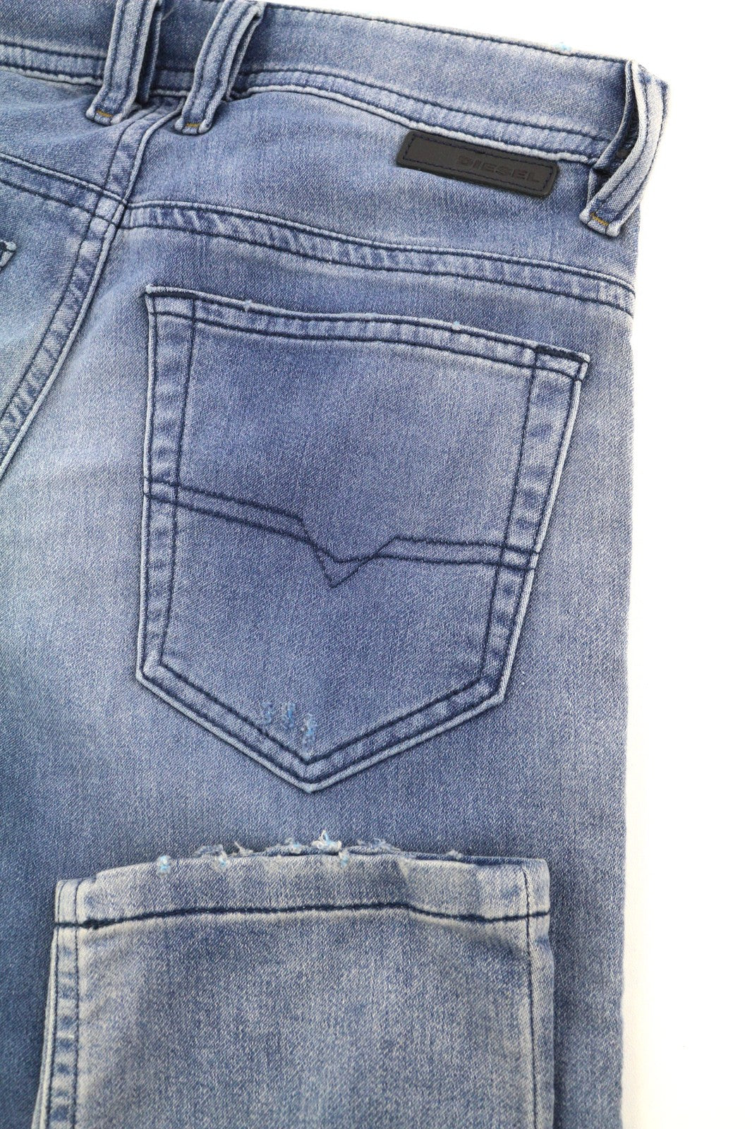 DIESEL Thommer CB-NE C69FC Men's Jeans W28 Jogg Ripped Distressed Blue Wash