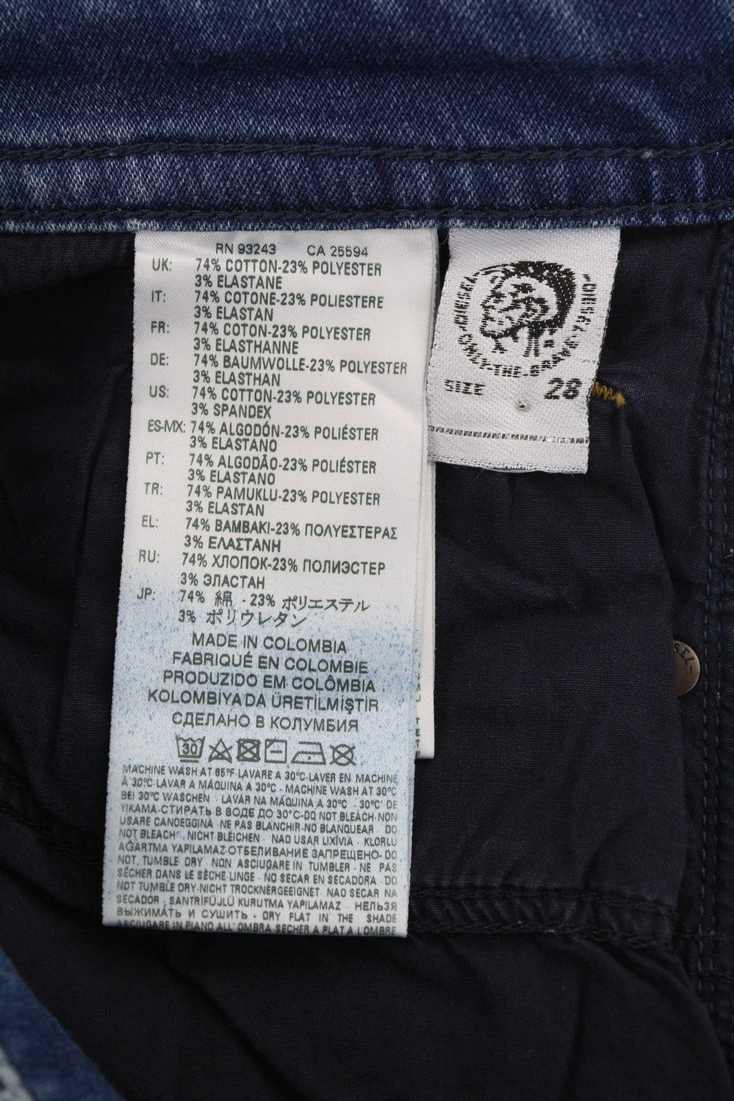 DIESEL Thommer CB-NE C69FC Men's Jeans W28 Jogg Ripped Distressed Blue Wash