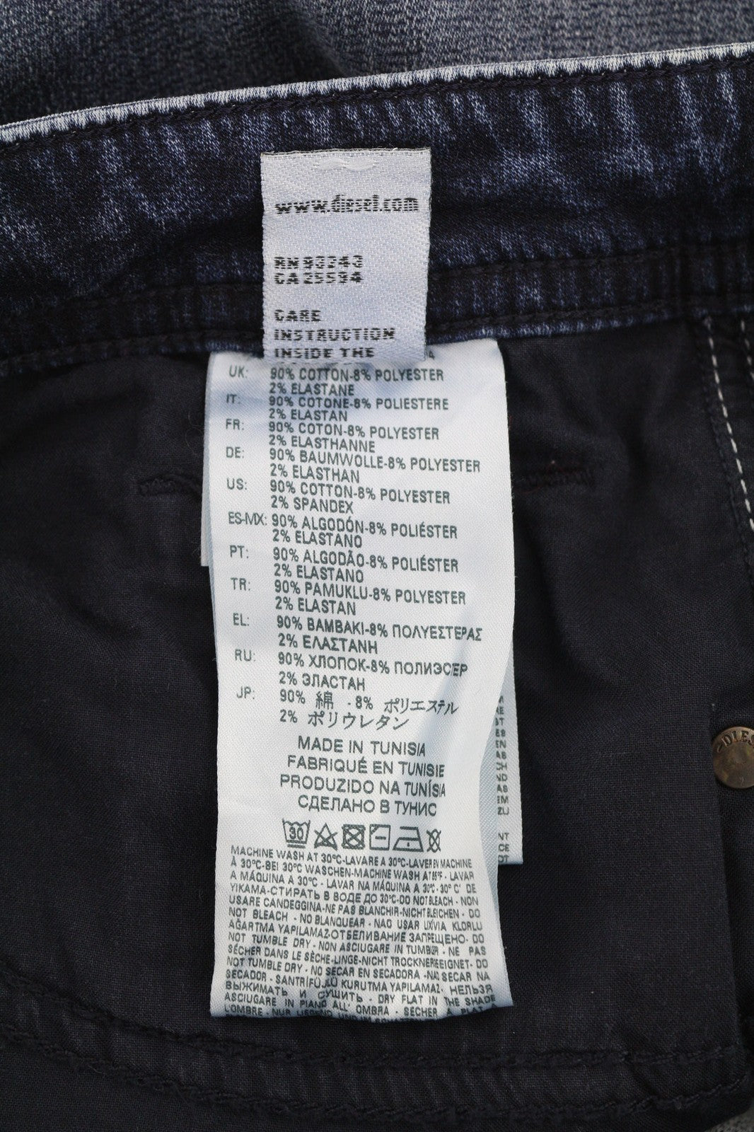 DIESEL Thommer CB-NE 0699Z Men's Jeans W28 Jogg Ripped Blue Washed Stretch