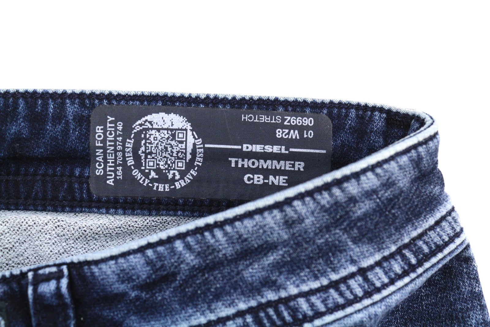 DIESEL Thommer CB-NE 0699Z Men's Jeans W28 Jogg Ripped Blue Washed Stretch