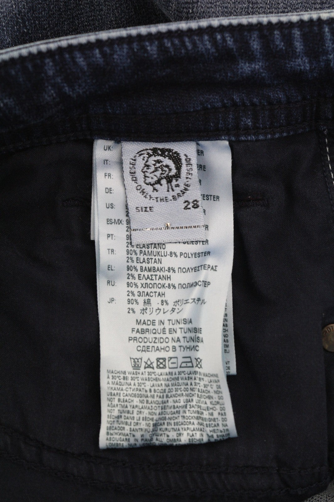 DIESEL Thommer CB-NE 0699Z Men's Jeans W28 Jogg Ripped Blue Washed Stretch