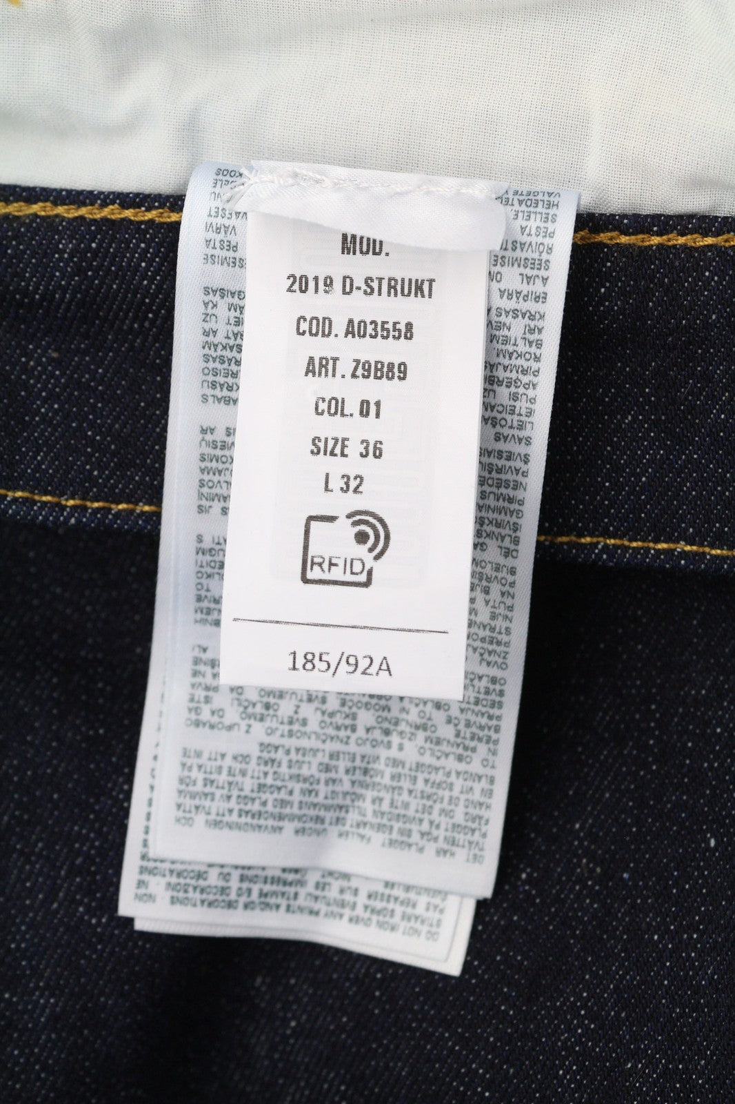 DIESEL 2019 D-Strukt Z9B89 Men's Jeans W36/L32 Slim Fit Zip Fly Blue Denim