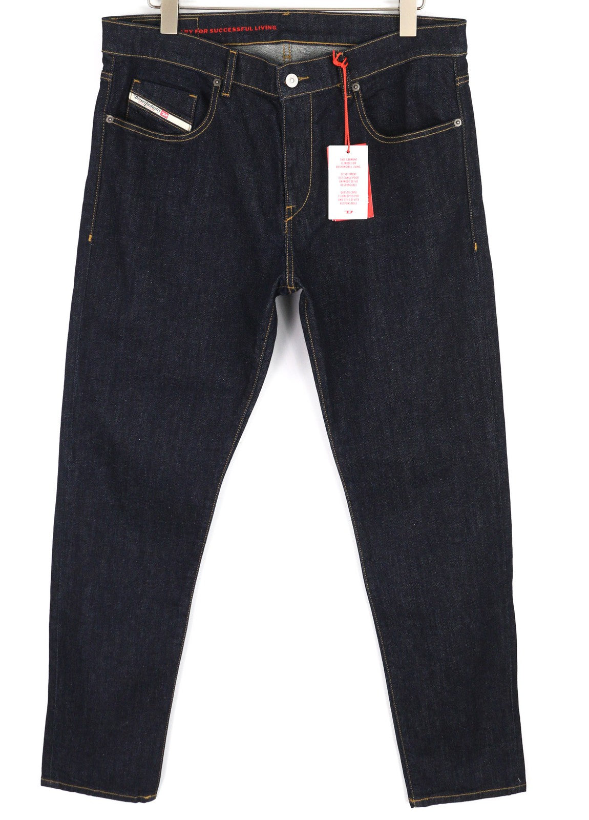 DIESEL 2019 D-Strukt Z9B89 Men's Jeans W36/L32 Slim Fit Zip Fly Blue Denim