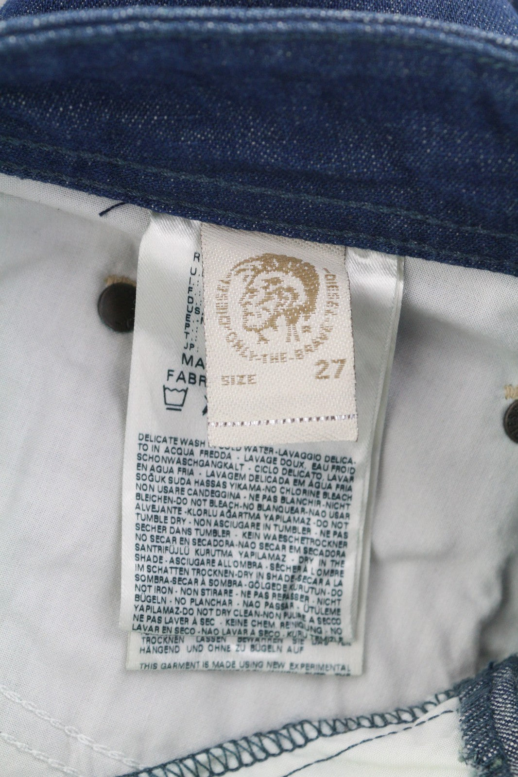 DIESEL Braddom 8880K Men's Jeans W27/L32 Slim Carrot Washed Blue Buttoned