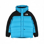 THE NORTH FACE Himalayan Men's Jacket M 550 Down Hooded Quilted Blue Logo