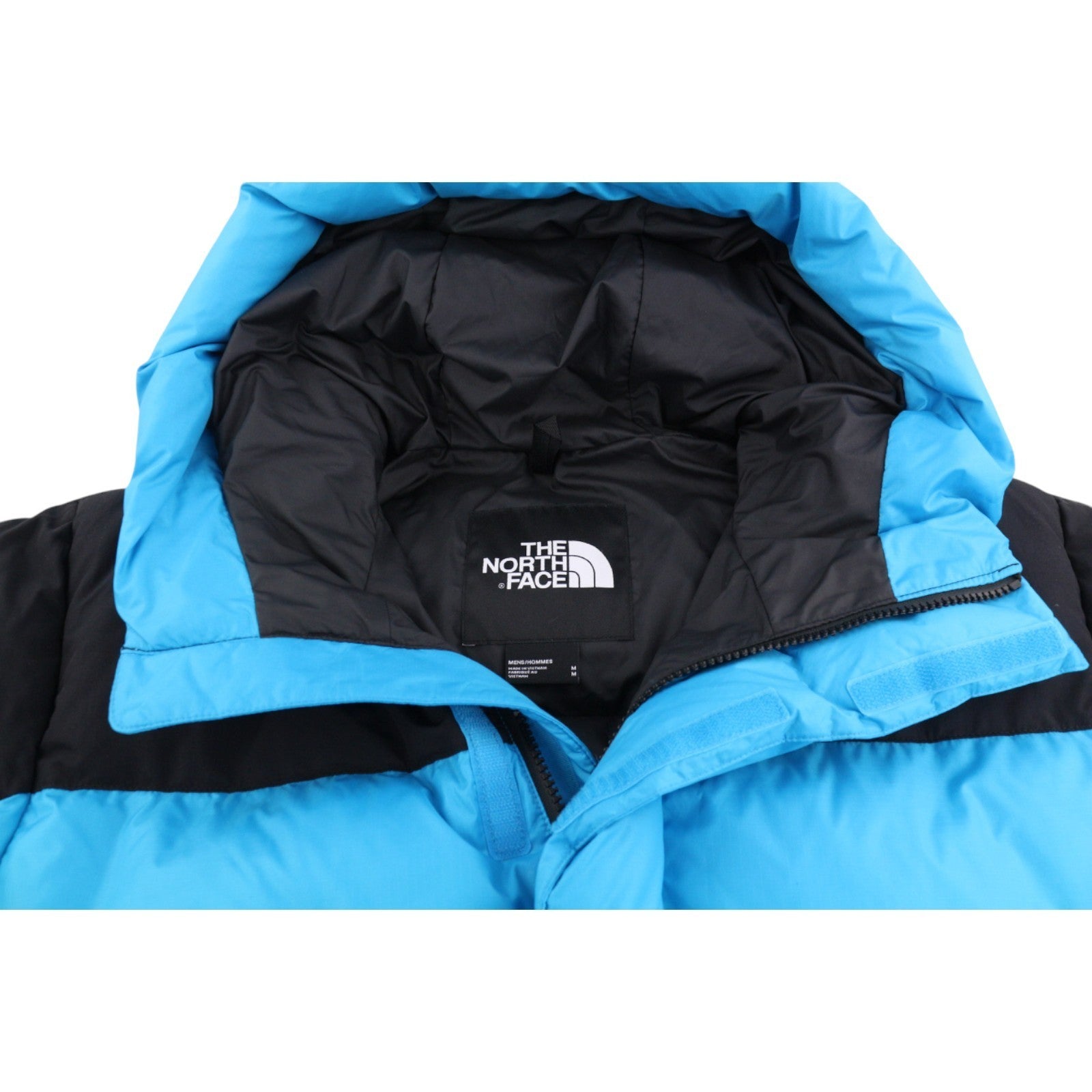 THE NORTH FACE Himalayan Men's Jacket M 550 Down Hooded Quilted Blue Logo