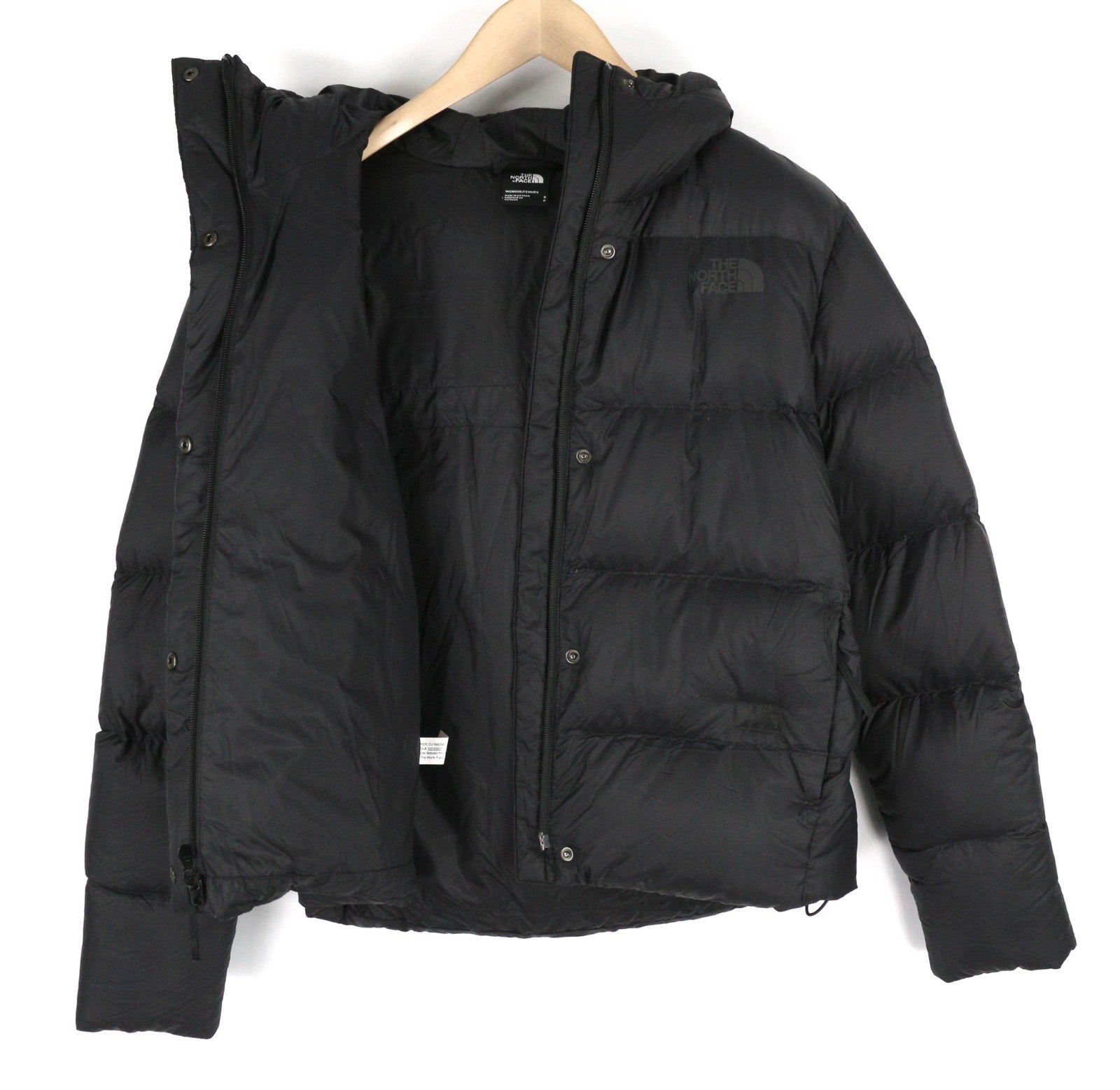 THE NORTH FACE Nimble 700 Women's Jacket S Down Hooded Quilted Black Puffer