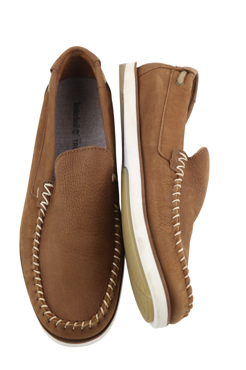 TIMBERLAND Men's Shoes UK8.5 EU43 Brown Leather Slip On Almond Toe True Cloud