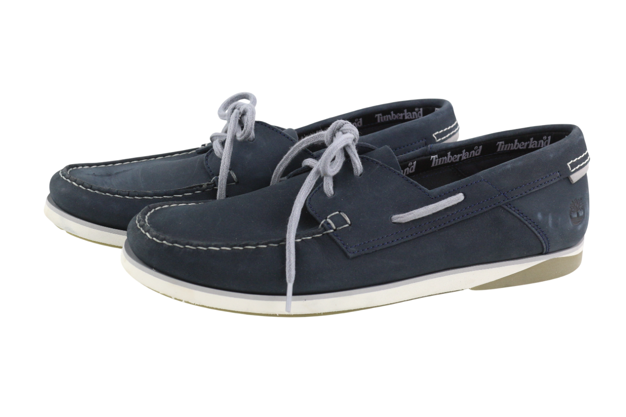 TIMBERLAND A416H Men's Shoes UK9.5 EU44 Blue Leather Low Top Almond Toe Cloud