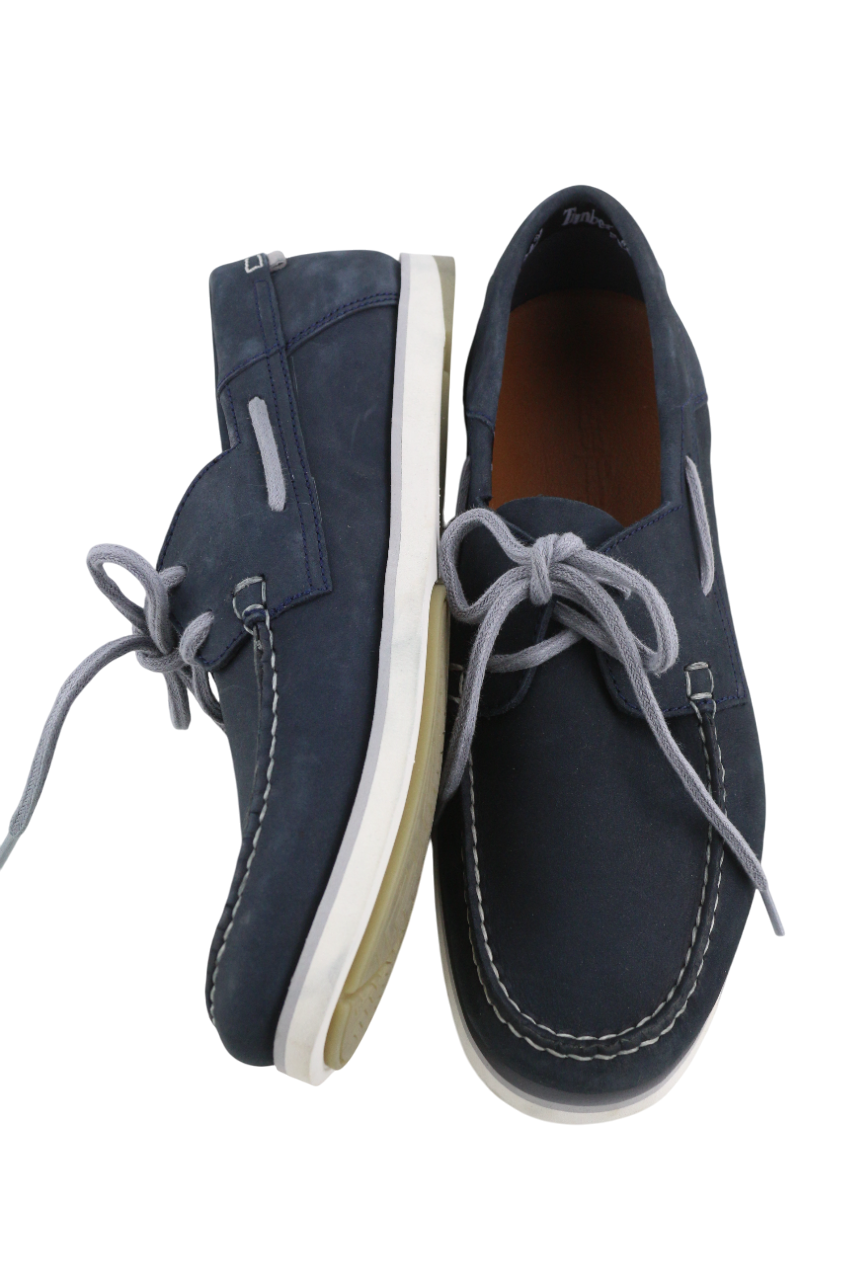 TIMBERLAND A416H Men's Shoes UK9.5 EU44 Blue Leather Low Top Almond Toe Cloud