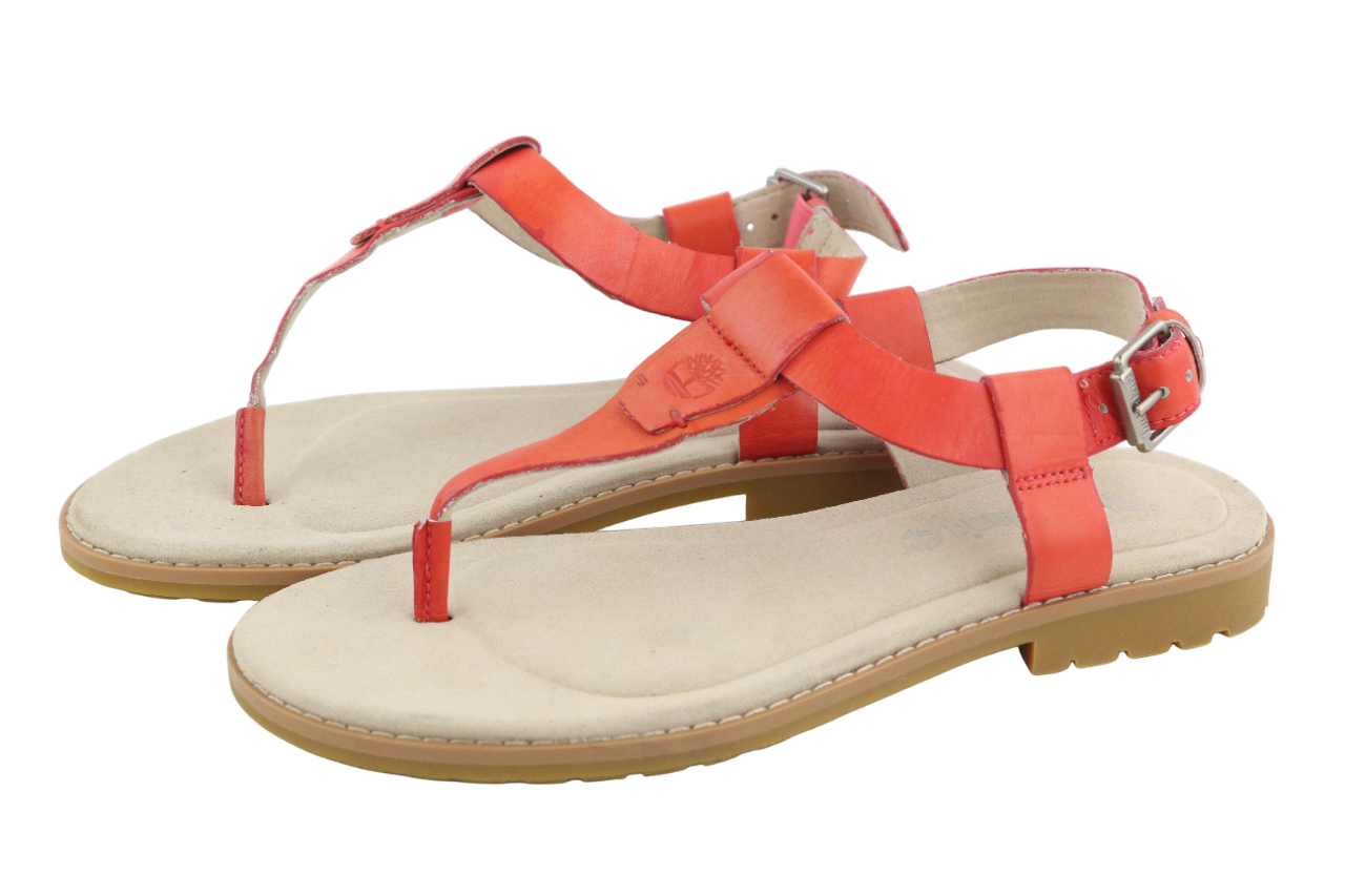 TIMBERLAND A23UF Women's Shoes UK4.5 EU37.5 Orange Leather Buckle Sandals