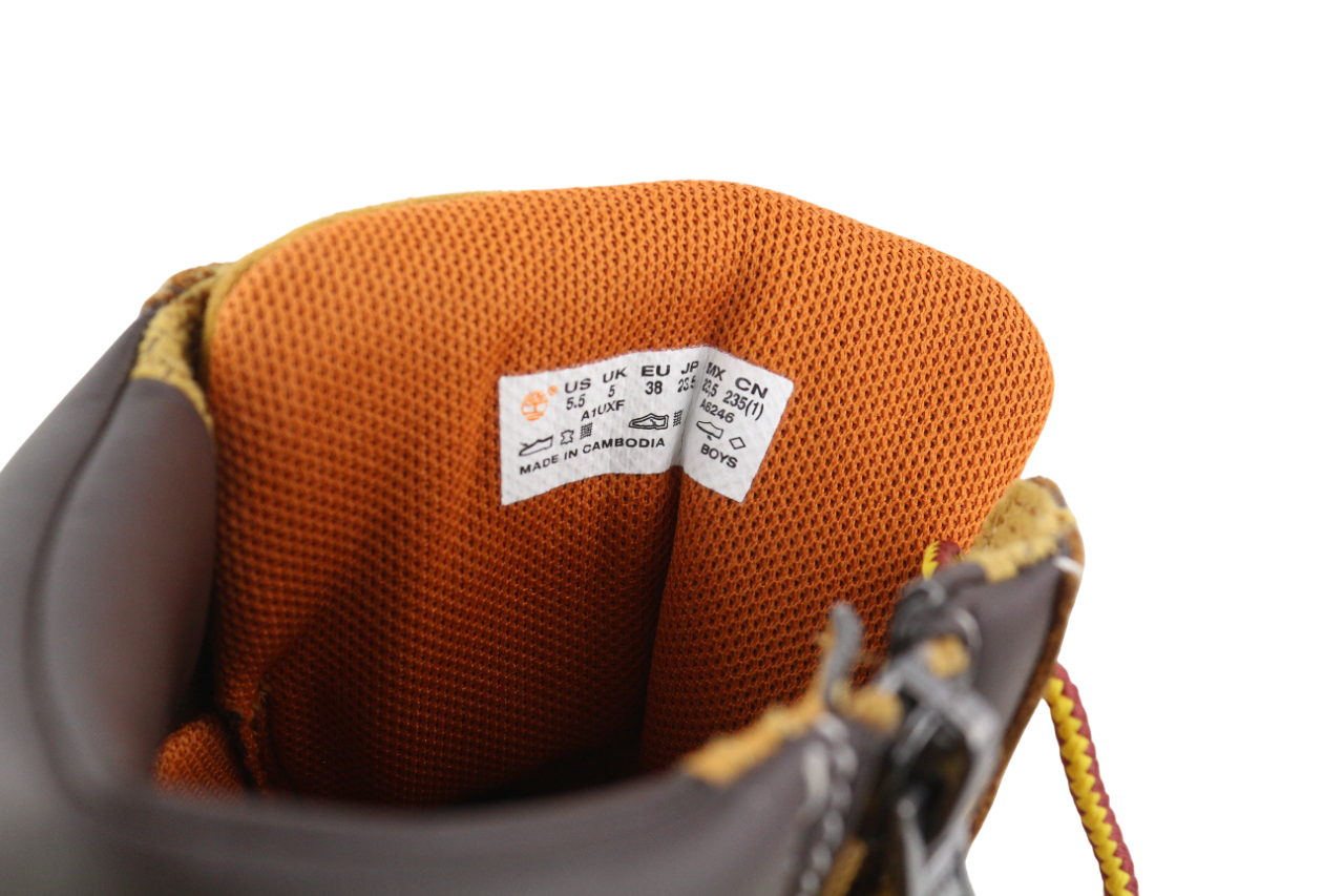 TIMBERLAND A1UXF Boys Shoes UK5 EU38 Brown Leather Ankle Zip Almond Toe Logo