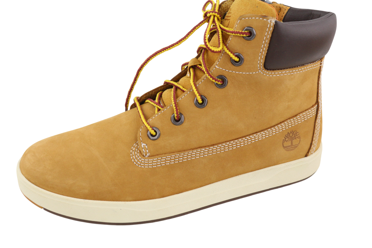 TIMBERLAND A1UXF Boys Shoes UK5 EU38 Brown Leather Ankle Zip Almond Toe Logo