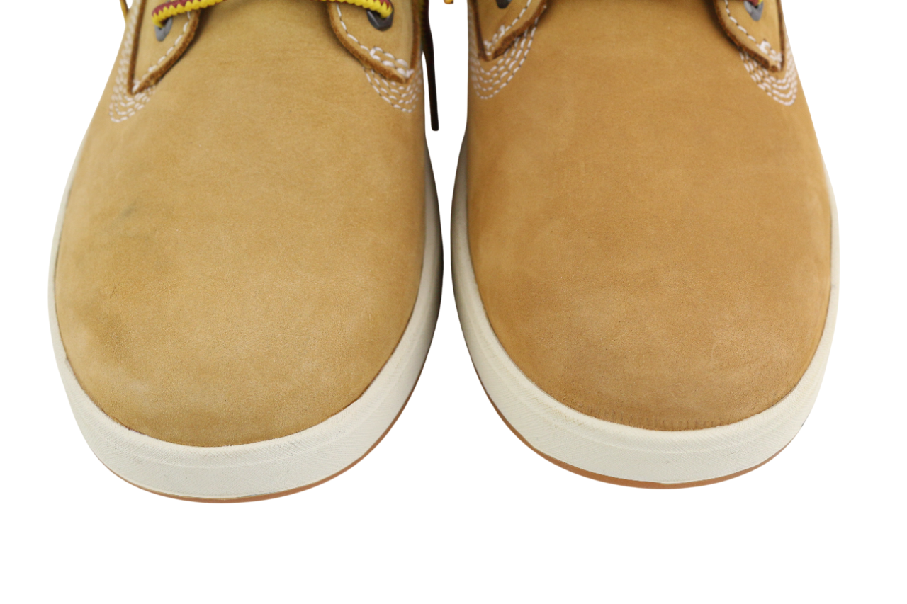 TIMBERLAND A1UXF Boys Shoes UK5 EU38 Brown Leather Ankle Zip Almond Toe Logo