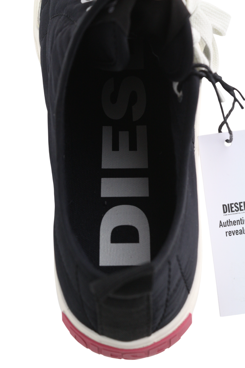 DIESEL S-Muji LC Women's Sneakers EU41 Black Low Lace Almond Toe Red RRP160