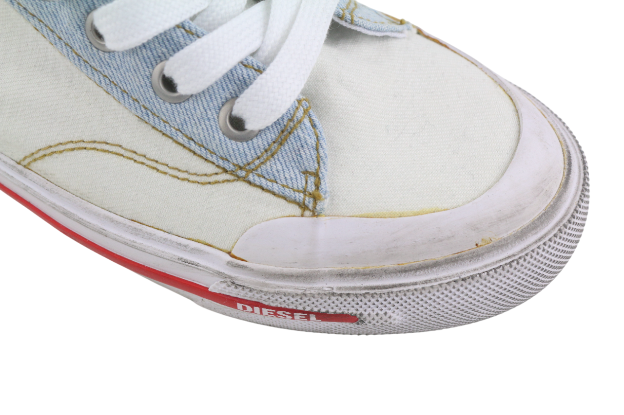 DIESEL S-Athos Mid Women's Sneakers EU39 White Ankle Lace Almond Logo RRP175