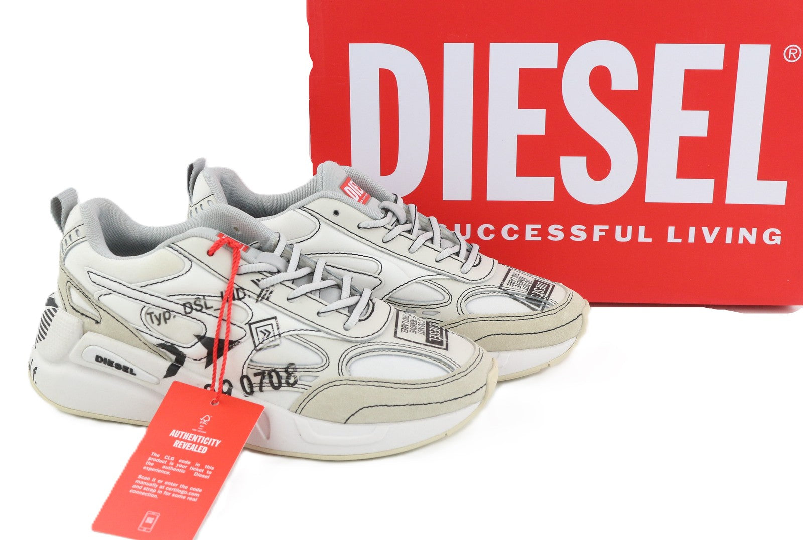 DIESEL S-Serendipity Sport Women's Sneakers EU36 White Low Lace Almond RR225