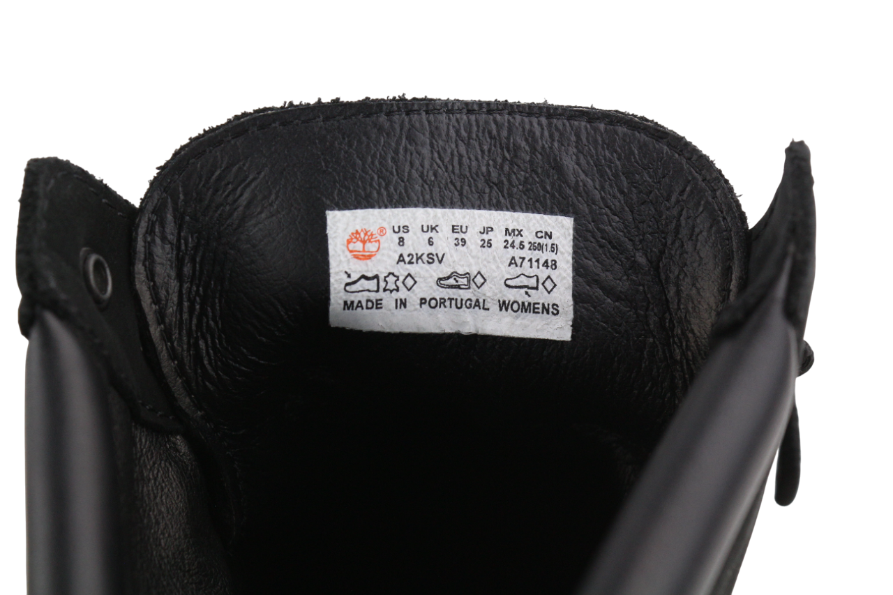 TIMBERLAND A2KSV Women's Boots UK6 EU39 Black Leather Ankle Lace Almond Logo