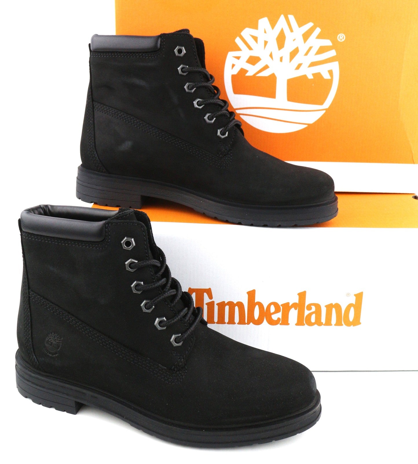 TIMBERLAND A2KSV Women's Boots UK5.5 EU38.5 Black Leather Ankle Lace Logo