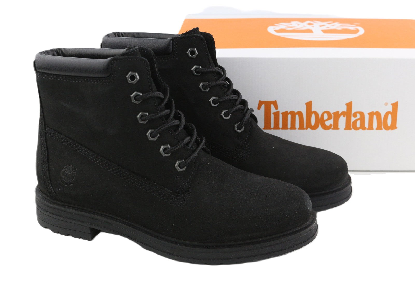 TIMBERLAND A2KSV Women's Boots UK5.5 EU38.5 Black Leather Ankle Lace Logo