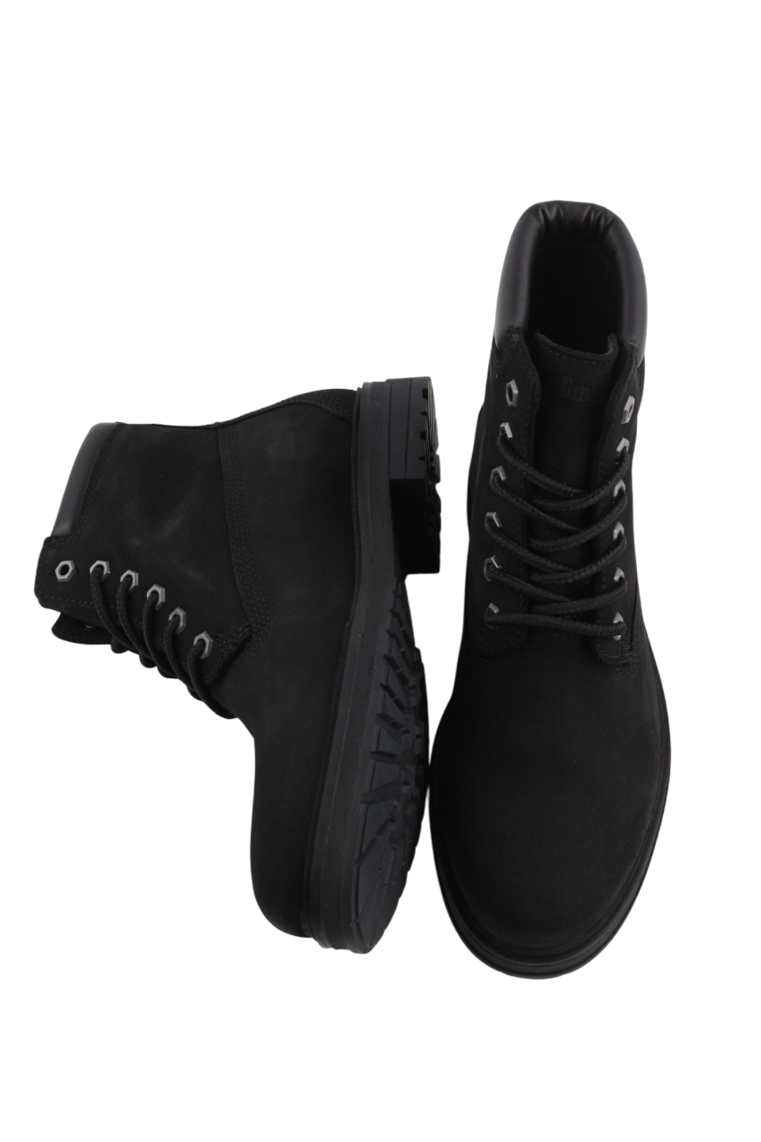 TIMBERLAND A2KSV Women's Boots UK9 EU42 Black Leather Ankle Lace Almond Logo