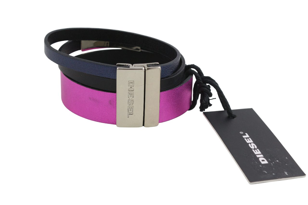 DIESEL A-Triround Women's Bracelet One Size Leather Silver Closure