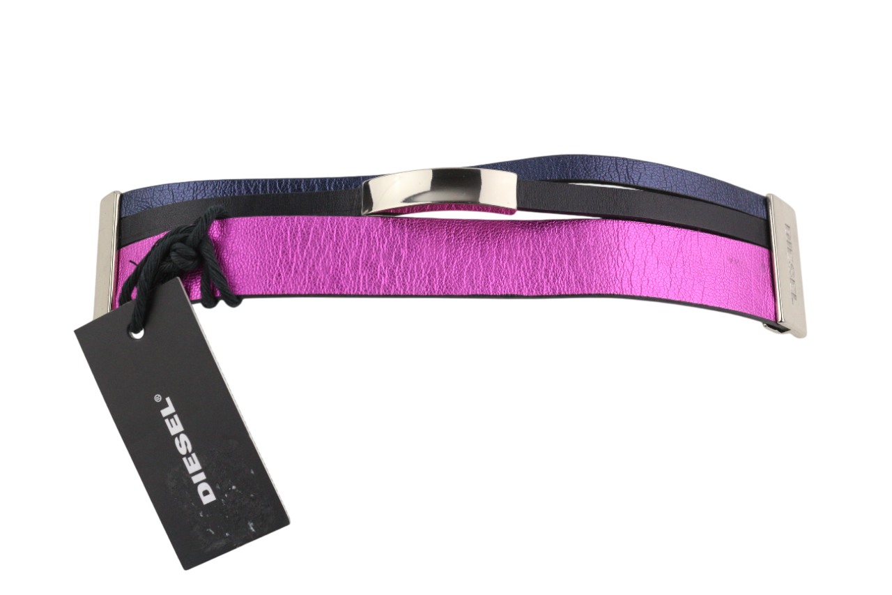 DIESEL A-Triround Women's Bracelet One Size Leather Silver Closure