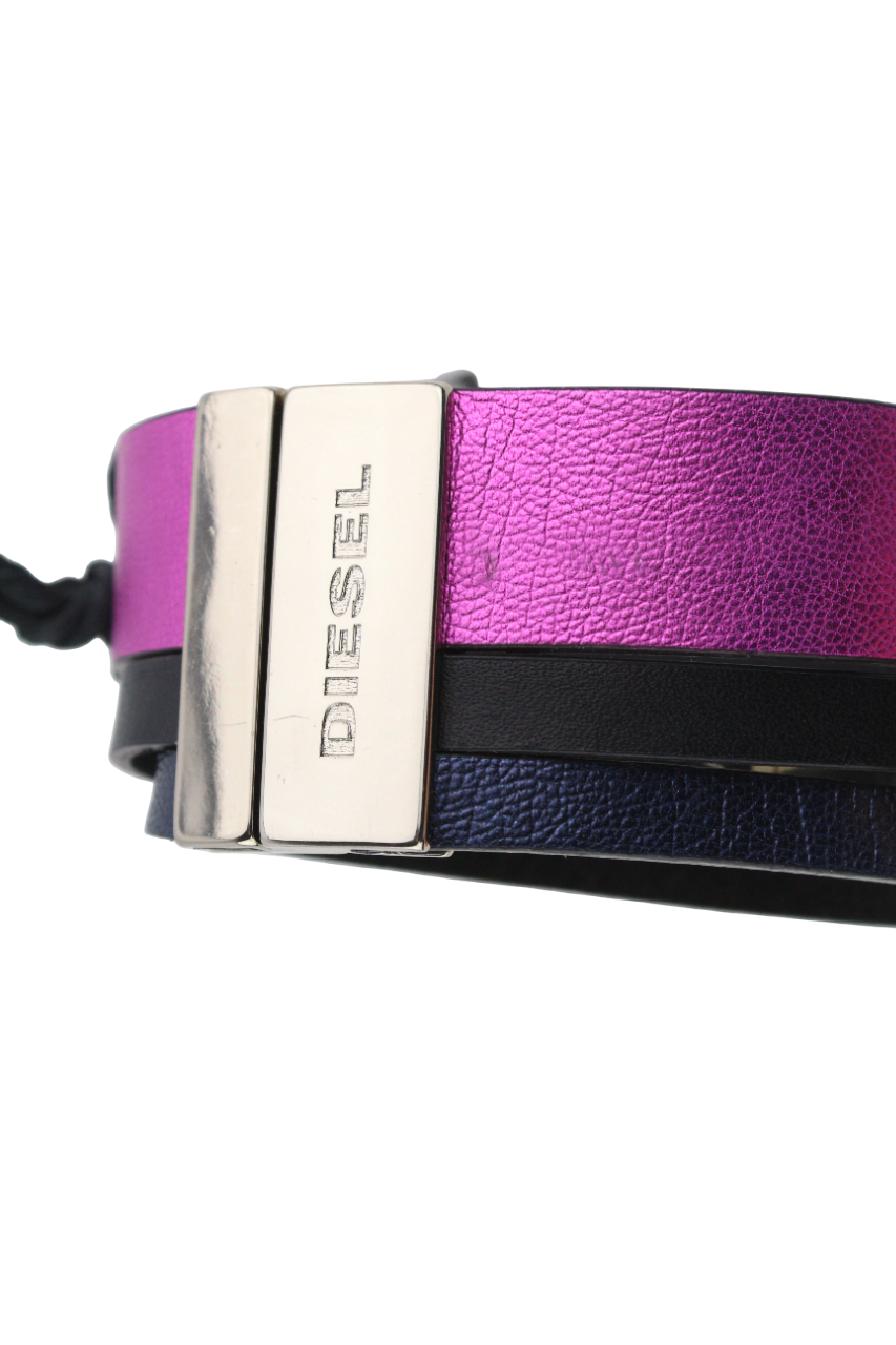 DIESEL A-Triround Women's Bracelet One Size Leather Silver Closure