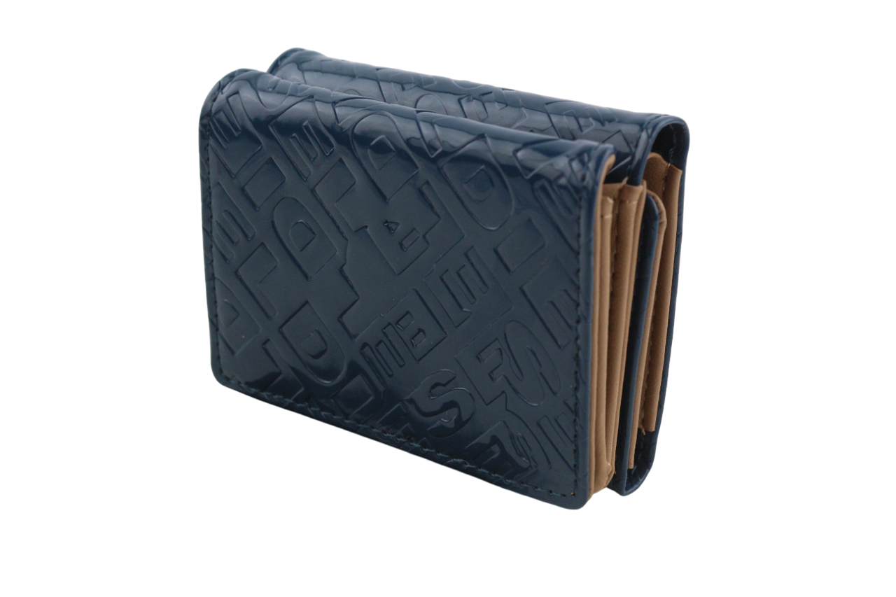 DIESEL Lorettina Women's Wallet One Size Blue Leather Snap Logo