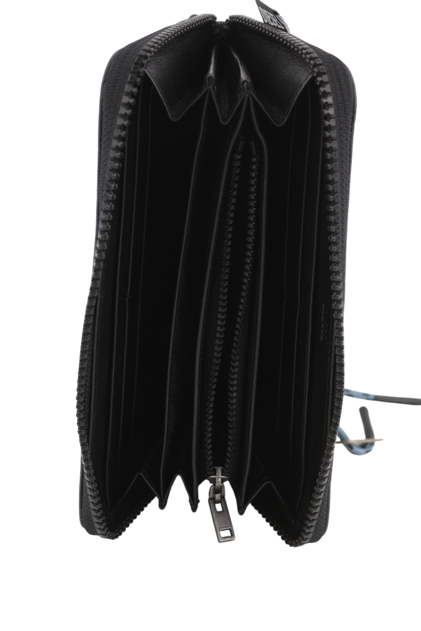 DIESEL Isuki 24 Zip Men's Wallet One Size Black Zip All Season Logo RRP150