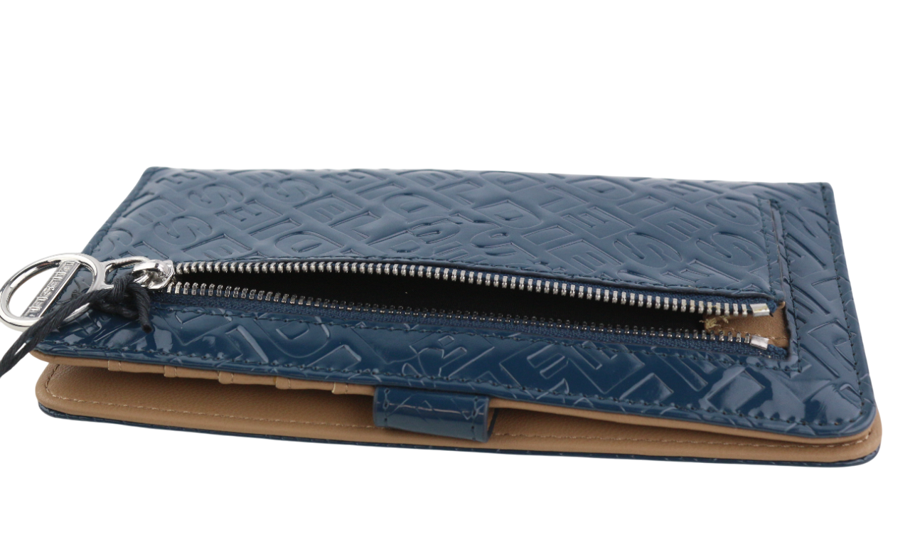 DIESEL Monogram Lusigram Women's Wallet One Size Blue Snap Logo