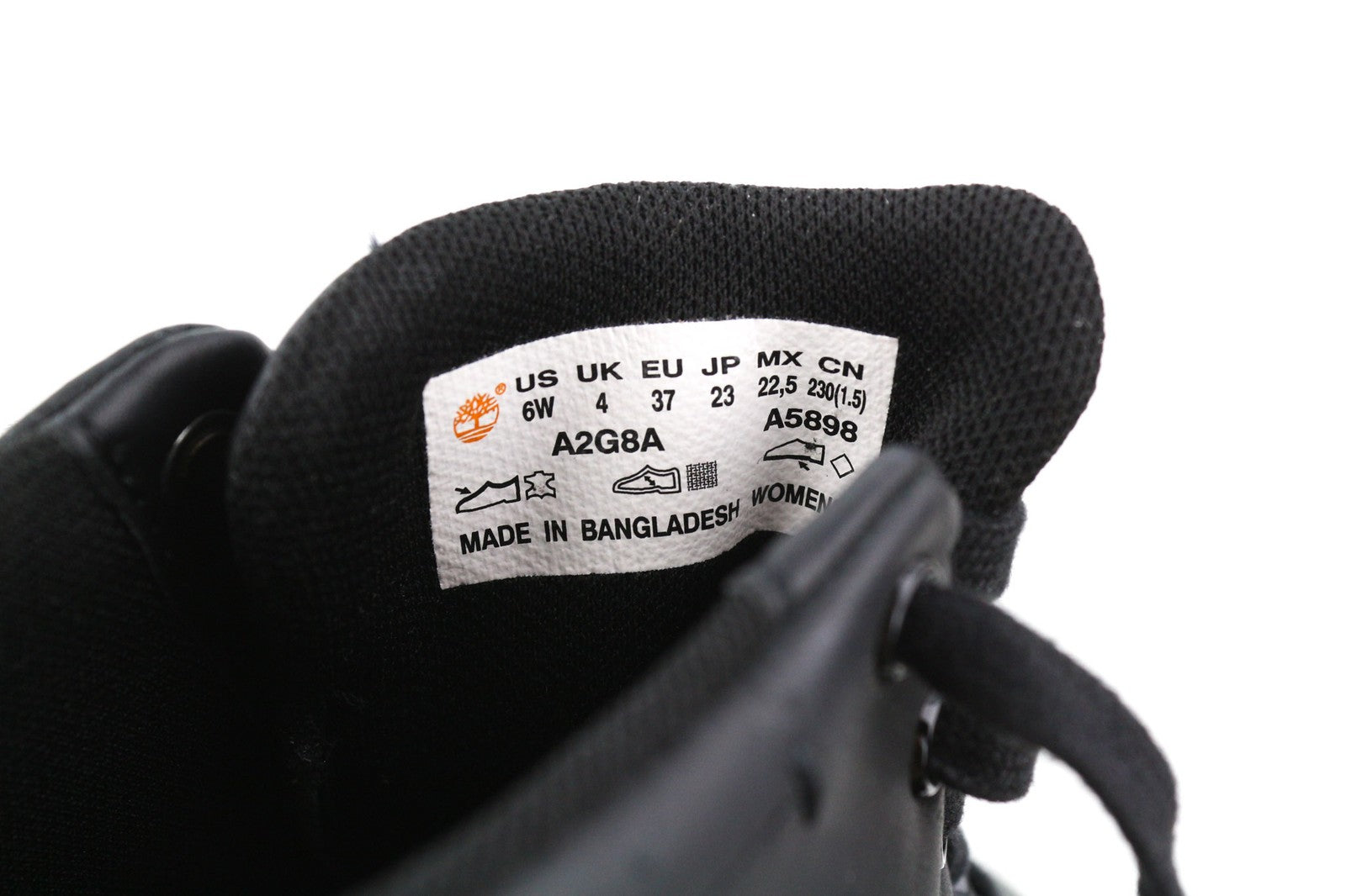 TIMBERLAND A2G8A Women's Sneakers UK4/5 EU37/38 Black Leather Low Ortholite