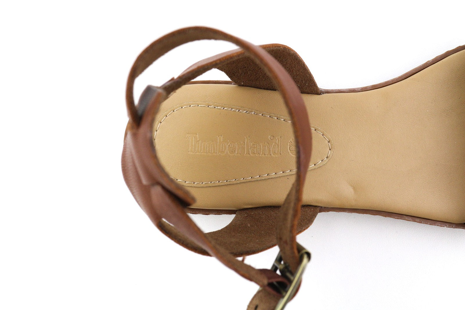 TIMBERLAND A1PCY Women's Sandals UK4.5/5 EU37.5/38 Brown Leather Open Toe