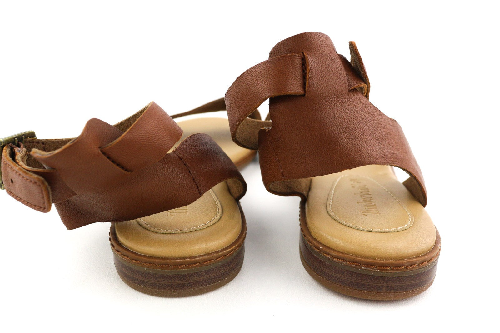 TIMBERLAND A1PCY Women's Sandals UK4.5/5 EU37.5/38 Brown Leather Open Toe