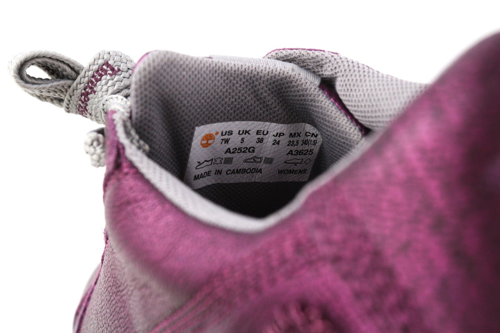 TIMBERLAND A252G Women's Sneakers UK4/5 EU37/38 Purple Shiny Leather Low Lace