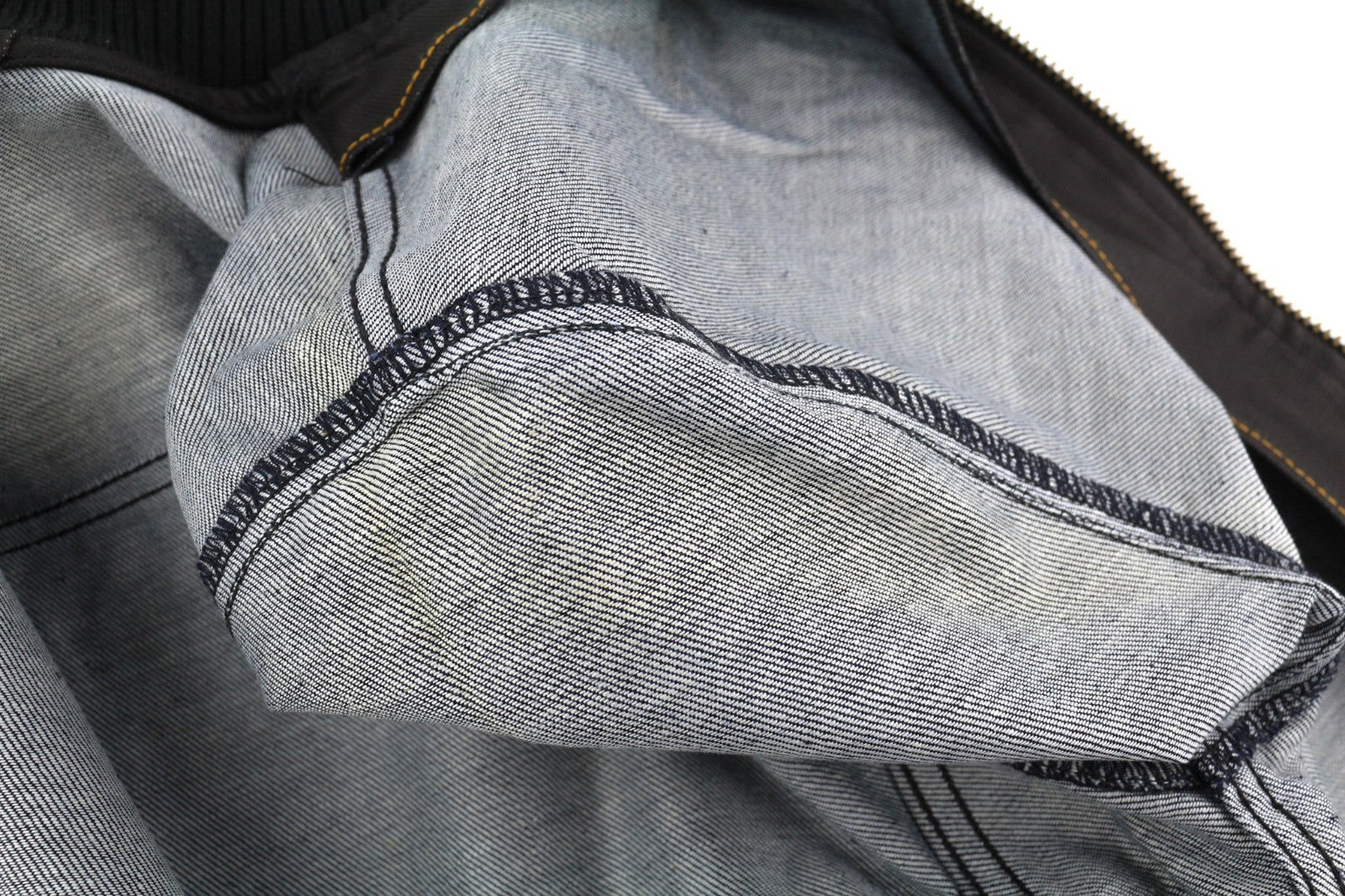 NUDIE JEANS Severin Short Rib Men's Jacket S Black Coated Bomber Zip Logo