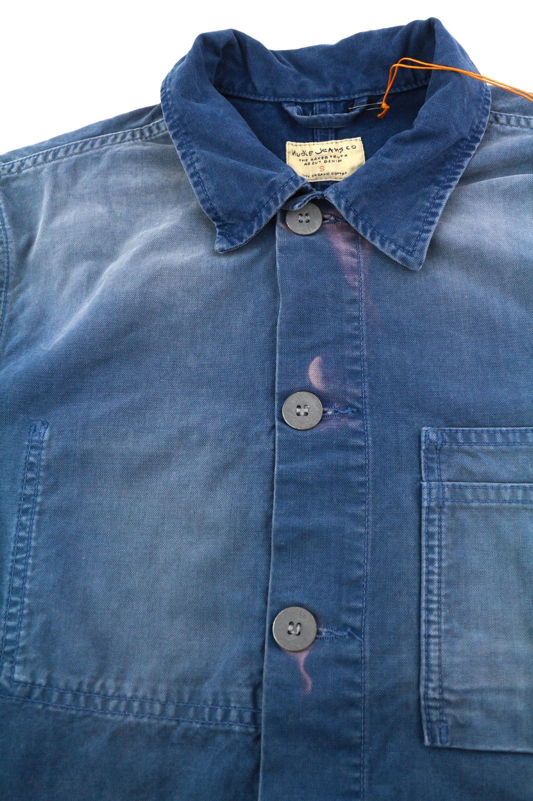 NUDIE JEANS Paul Men's Jacket S Oden Blue Washed Worker Button Polo