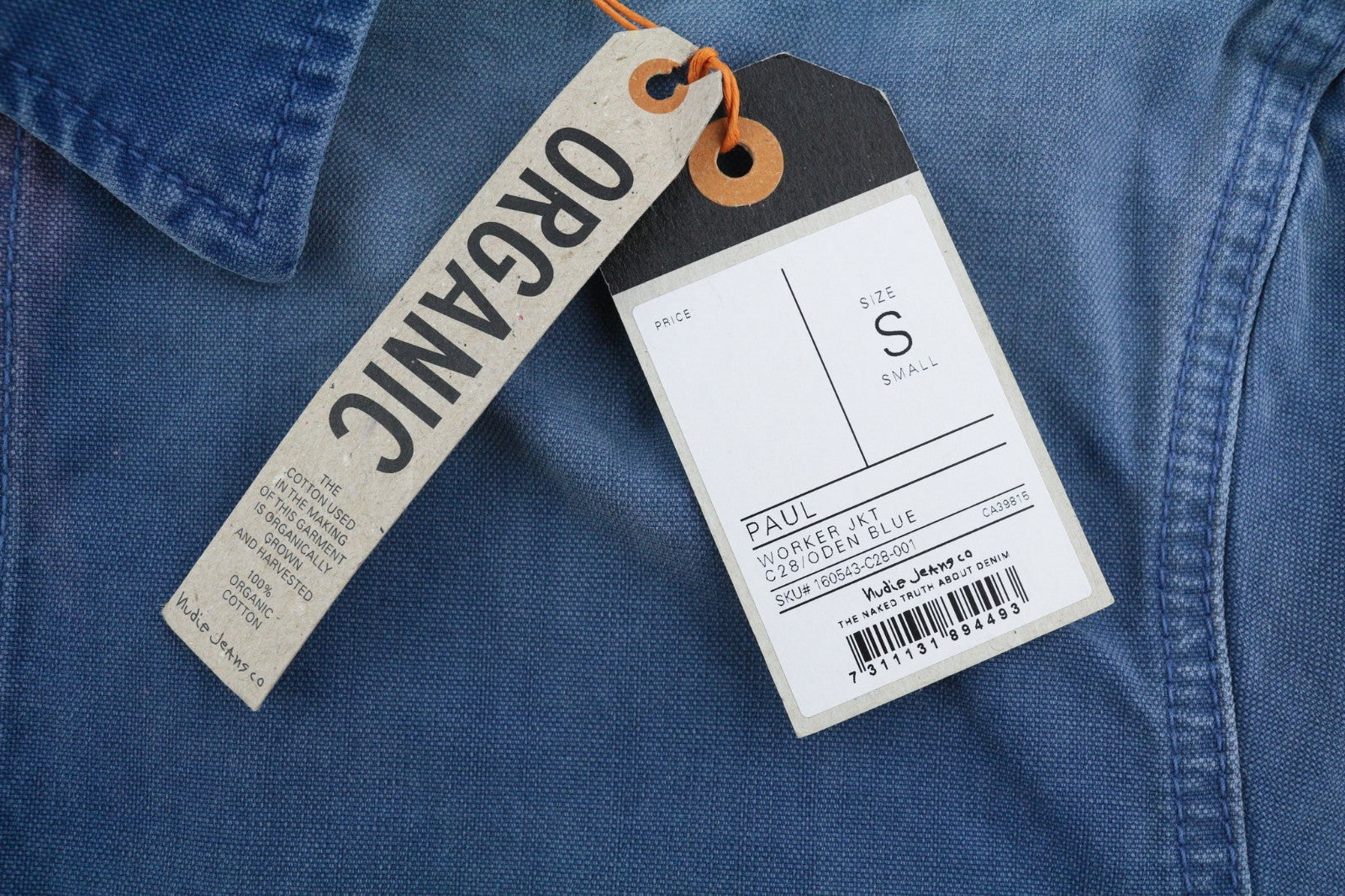 NUDIE JEANS Paul Men's Jacket S Oden Blue Washed Worker Button Polo