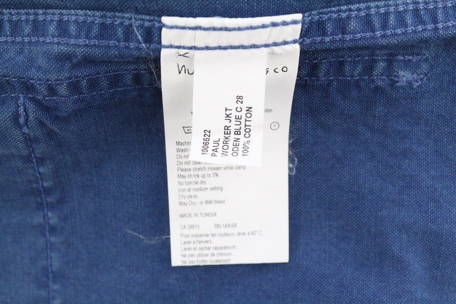 NUDIE JEANS Paul Men's Jacket S Oden Blue Washed Worker Spread  Button