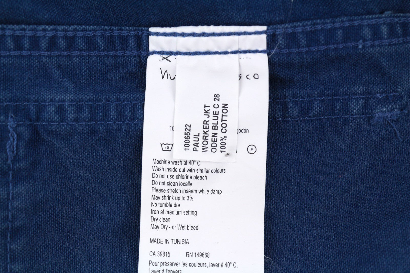 NUDIE JEANS Paul Men's Jacket S Oden Blue Washed Polo Worker Unlined