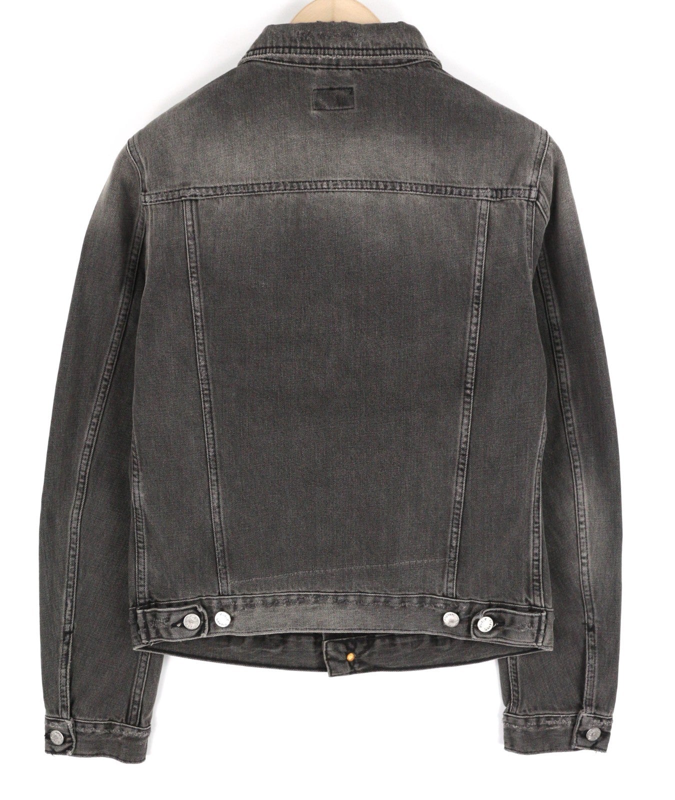 NUDIE JEANS Billy Men's S Shimmering Shist Grey Ripped Washed Button Jacket