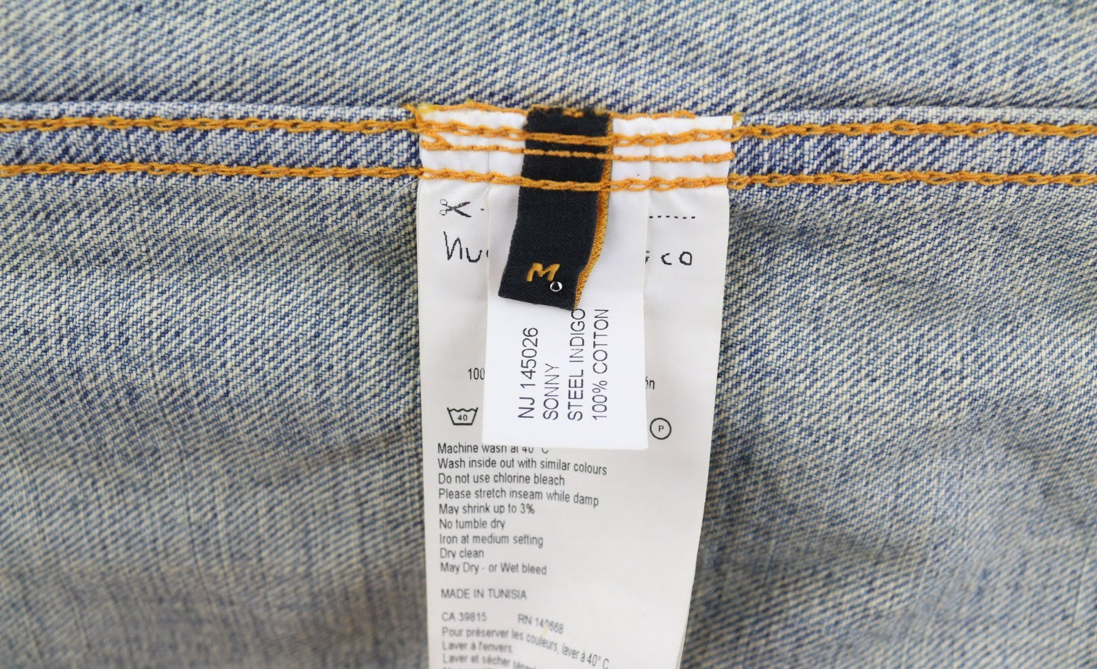 NUDIE JEANS Sonny Men's M Steel Indigo Washed Blue Polo Button Pocket Jacket