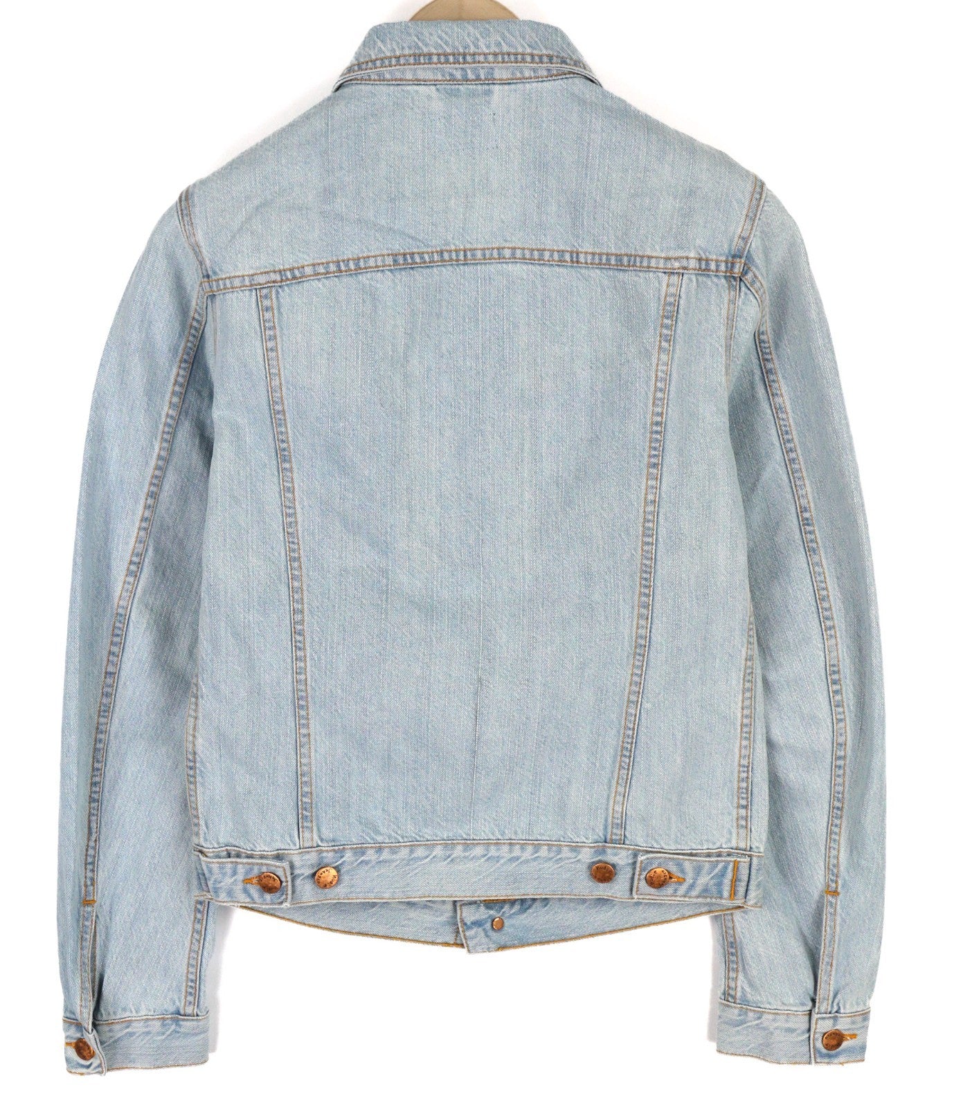 NUDIE JEANS Perry Men's S Organic Saltwater Shades Polo Button Blue Denim