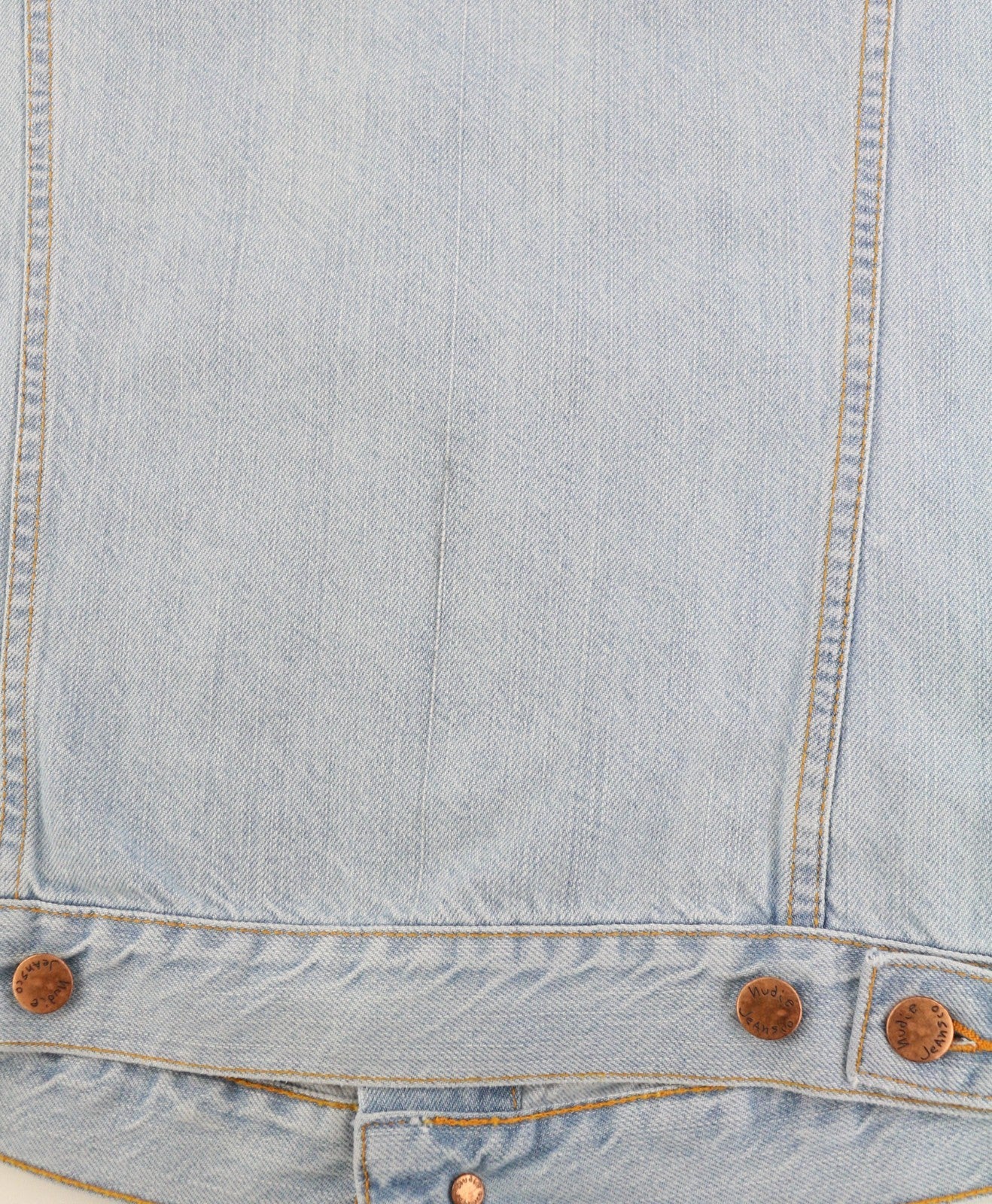 NUDIE JEANS Perry Men's S Organic Saltwater Shades Polo Button Blue Denim