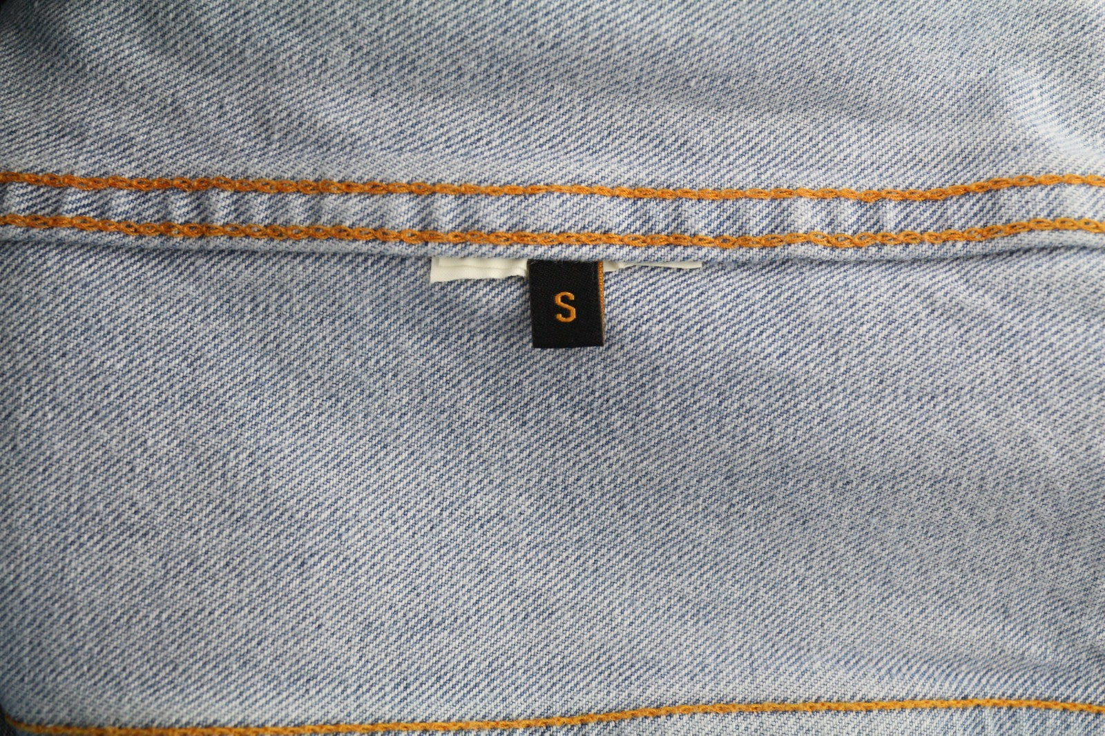 NUDIE JEANS Men's S Mid Blue Washed Denim Polo Button Pocket Casual Jacket