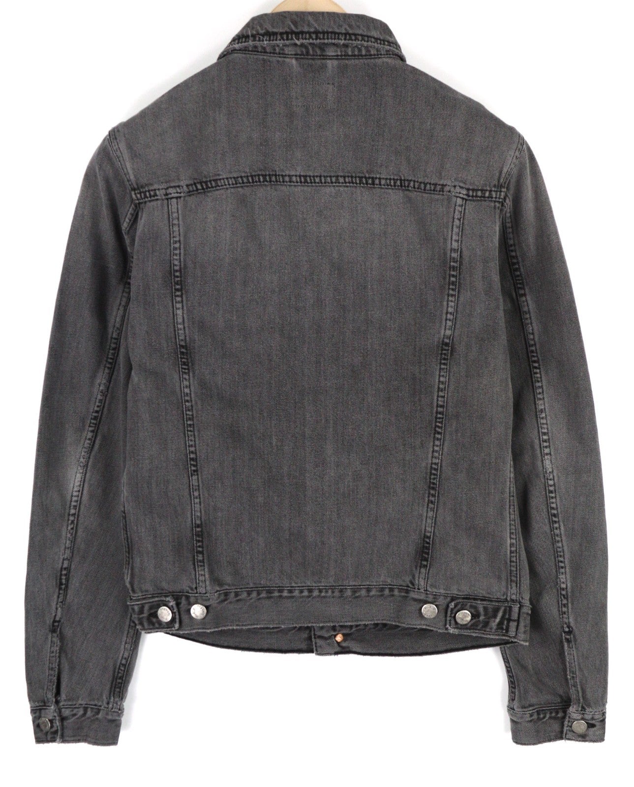 NUDIE JEANS Billy Men's M Desolation Grey Mid Denim Polo Neck Button Jacket