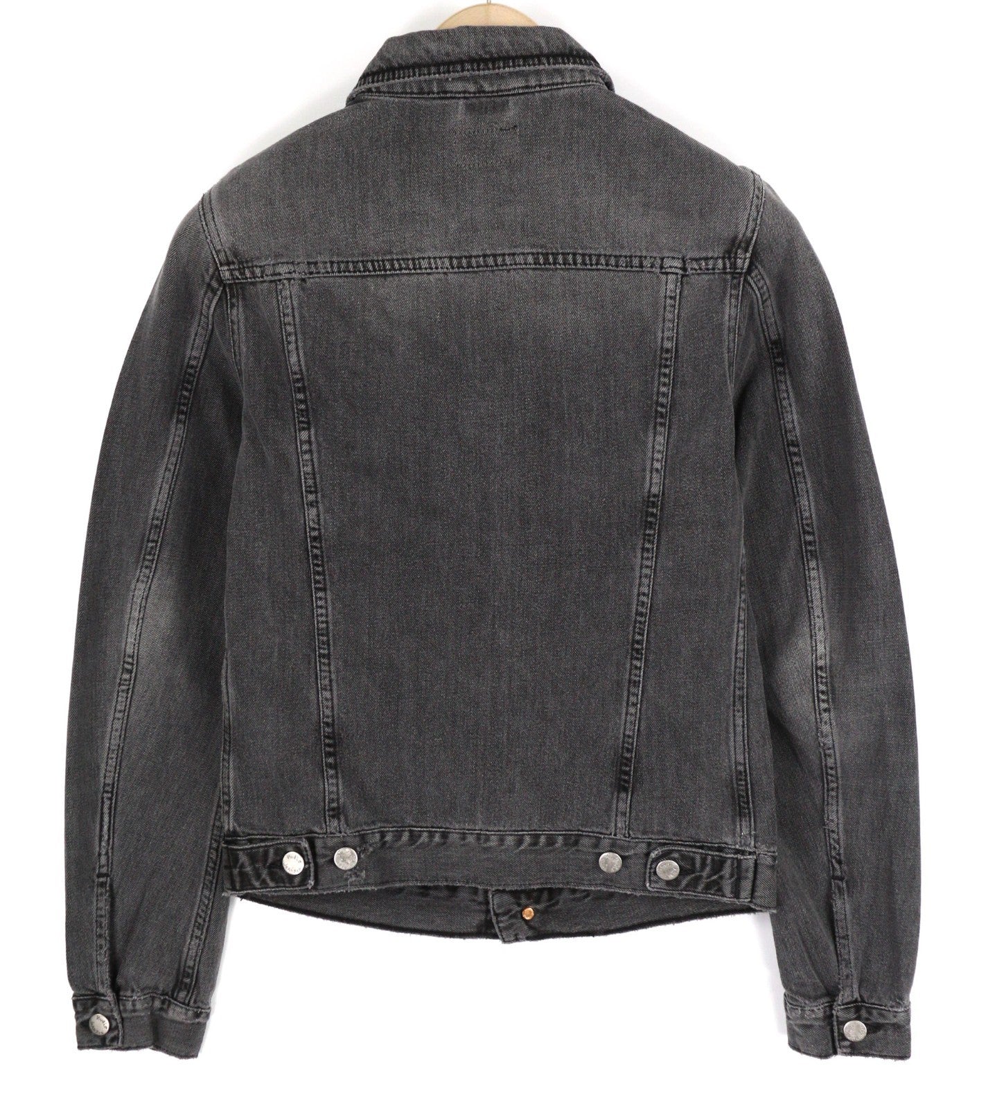 NUDIE JEANS Billy Men's XS Desolation Grey Polo Neck Mid Denim Button Jacket