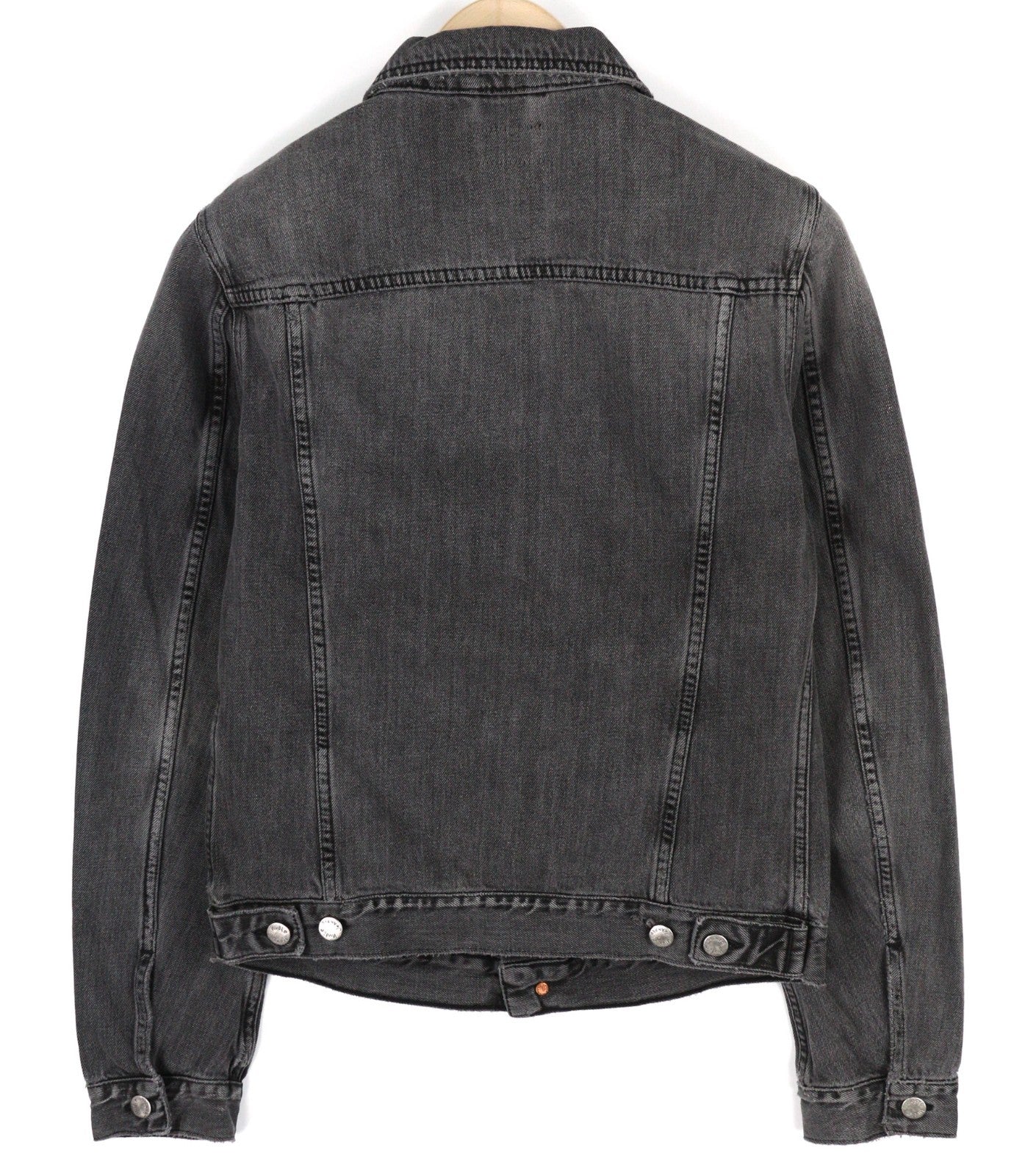 NUDIE JEANS Billy Men's S Desolation Grey Polo Neck Casual Mid Denim Jacket